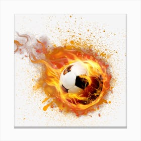 Flame Catch The Football Flaming Soccer Ball Canvas Print