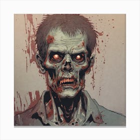 Zombie Head Canvas Print