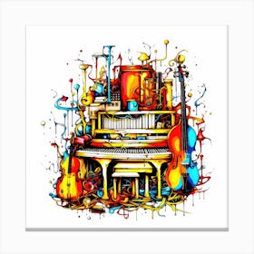 Instrument Jumble - Piano And Musical Instruments Canvas Print