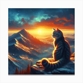 Cat In The Mountains 2 Canvas Print