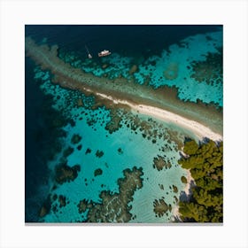 Aerial View Of A Tropical Island 8 Canvas Print