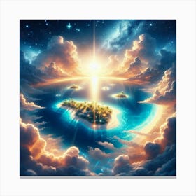 Spaceship In The Clouds Canvas Print