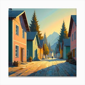 Village In The Mountains 6 Canvas Print