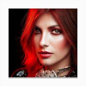 Firefly Fiery Woman With Intense Scarlet Gaze 67023 (2) Canvas Print