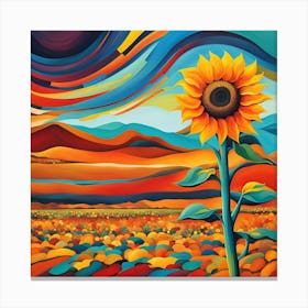 Abstract - Sunflower  Canvas Print