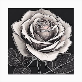 Rose In Black And White Canvas Print