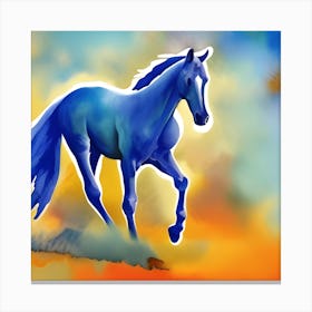 Blue Horse Wild Mustang Canvas Print
