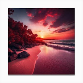 Sunset On The Beach 823 Canvas Print