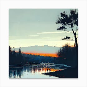 Sunset By The Lake 7 Canvas Print