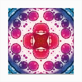 Pink Watercolor Flower Pattern From Bubbles Canvas Print