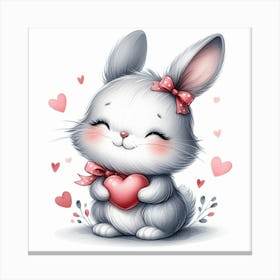 Rabbit Valentine's 1 Canvas Print