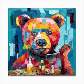 Bear Artist Canvas Print
