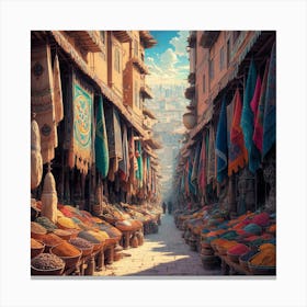 Spice Market In Morocco Canvas Print