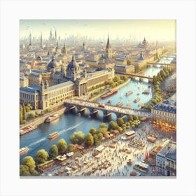 Cityscape Of Paris Canvas Print