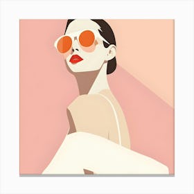 Illustration Of A Woman Wearing Sunglasses Canvas Print