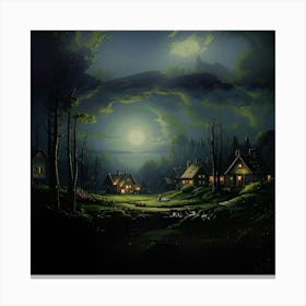 Village at night Canvas Print