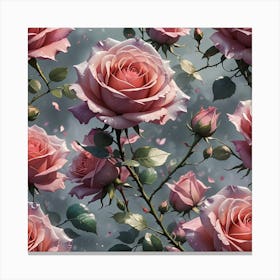 Pink Roses Wallpaper 1 Canvas Print