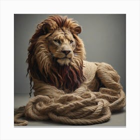 A Lion made of rope Canvas Print