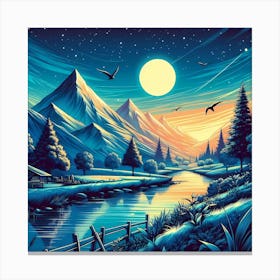 Night Landscape 2 Canvas Print