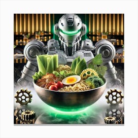 A Futuristic Dish Called Mecha Ramen, Served At Canvas Print