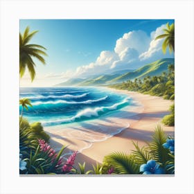 Tropical Beach Canvas Print