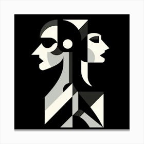 Abstract Portrait Of A Woman and Man Canvas Print
