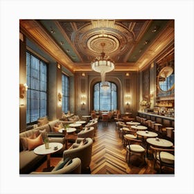 Bar In A Hotel Canvas Print