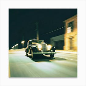 Vintage Car At Night Lienzo