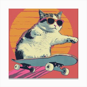 Skateboard Cat 4 Canvas Print