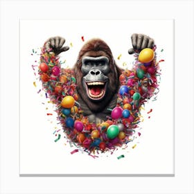 Gorilla With Balloons 1 Canvas Print