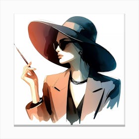 Lady In A Hat Canvas Print