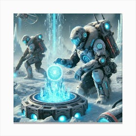 A Futuristic Sci Fi Depiction Of Icelock Engineers Canvas Print