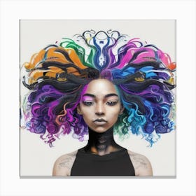 Rainbow Afro Canvas Print