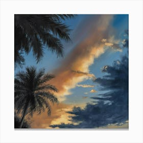 Sunset Over Palm Trees 1 Canvas Print