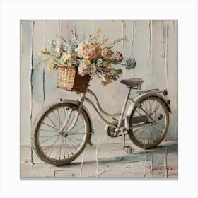 Bike And Flowers Canvas Print