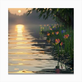 Sunrise By The Water Canvas Print