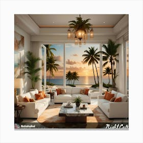 Sunset Living Room Canvas Print