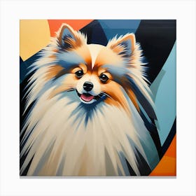 Abstract modernist pomeranian dog 1 Canvas Print