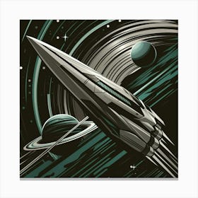 Spaceship Saturn Canvas Print