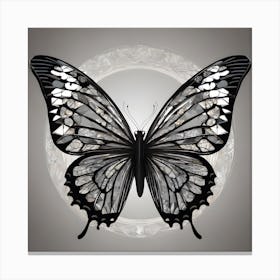 Butterfly In A Circle Canvas Print