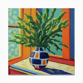 Vase In A Window Canvas Print