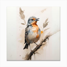 Bird On A Branch Canvas Print