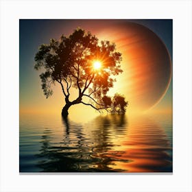 Tree In The Water Canvas Print