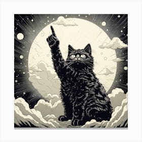 Cat Pointing Up The Sky Above 1 Canvas Print