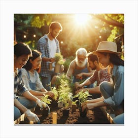Group Of Gardeners Canvas Print
