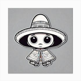 Mexican Pancho Sticker 2d Cute Fantasy Dreamy Vector Illustration 2d Flat Centered By Tim Bu (32) Canvas Print