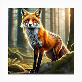 Fox In The Forest 100 Canvas Print