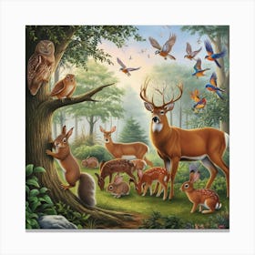 Deer In The Woods 1 Canvas Print