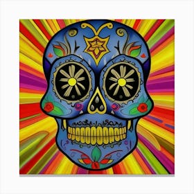 Multi coloured Sugar Skull Canvas Print