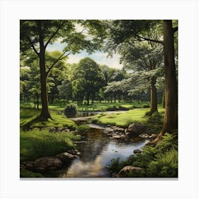 Stream In The Woods Canvas Print